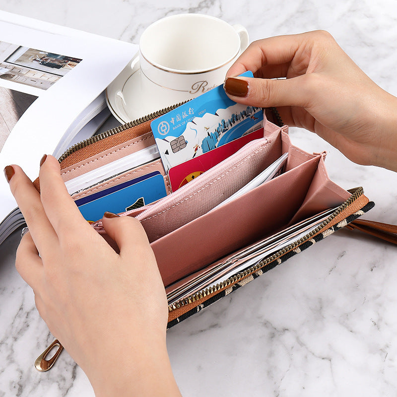 Brieftasche Weiblich Lange Leopard Print Mode Purse Klassisch Große Kapazität Reißverschluss Multifunktional Multi-Card-Slot Clutch Weiblich