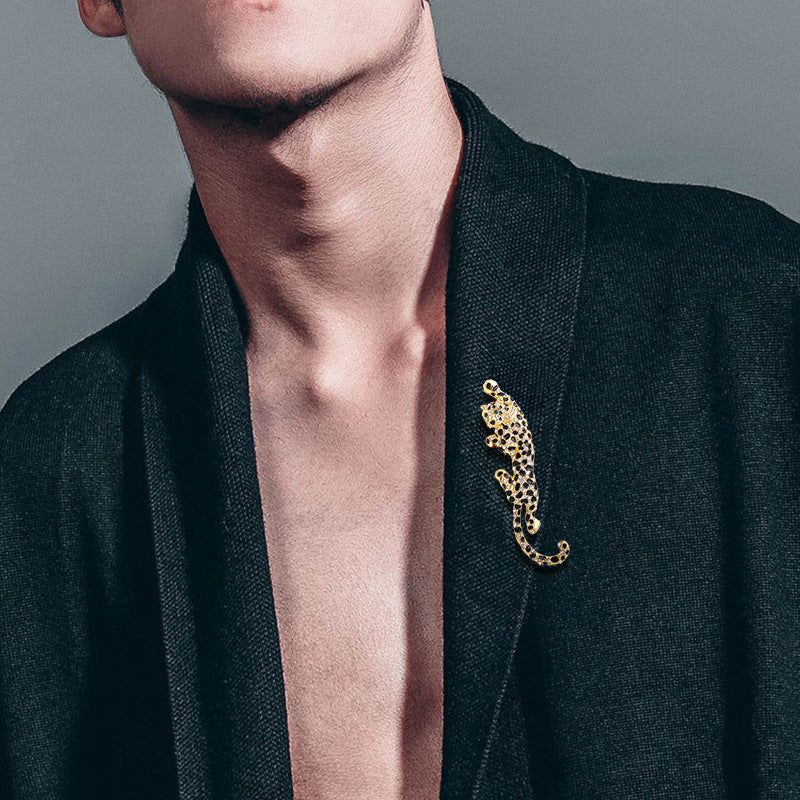 Mode Europäischer und Amerikanischer Stil Leopard Zubehör Corsage Unisex Brosche Diamant Brosche Schmuck Pin Legierung Zubehör