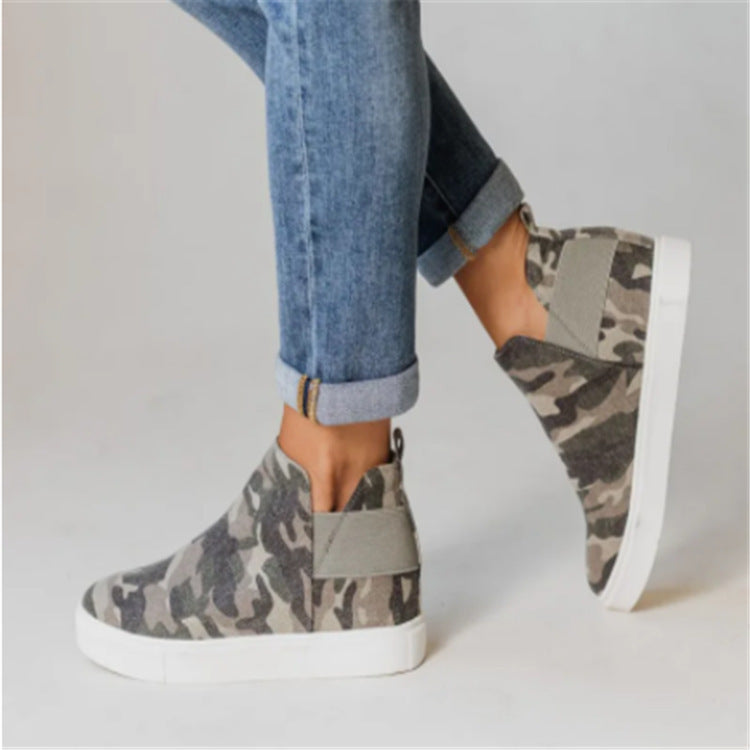 Dick-sohlige Frauen flach-sohlige Freizeitschuhe Leopard Print Lazy
