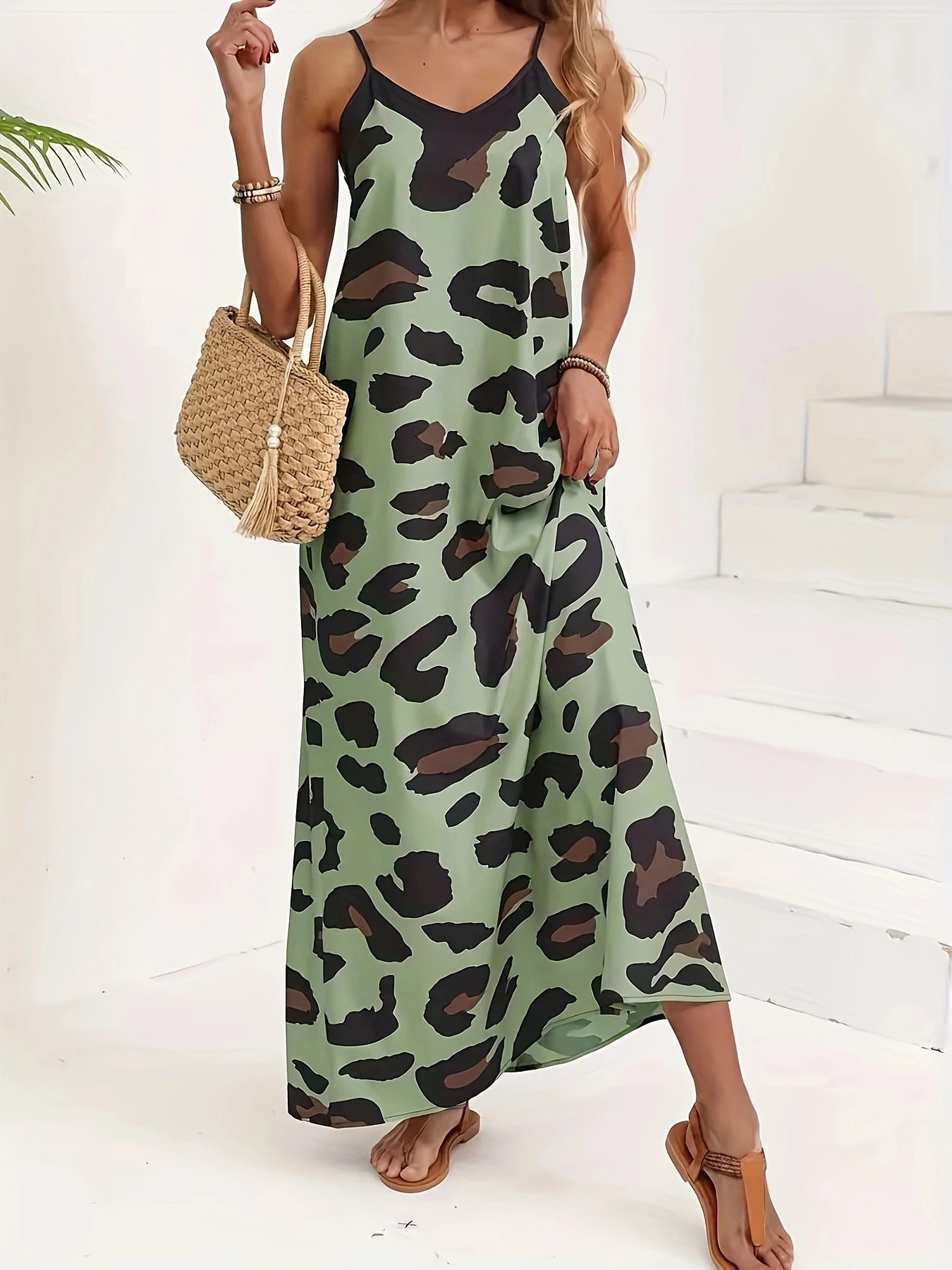 Women's Leopard Print Long Dress