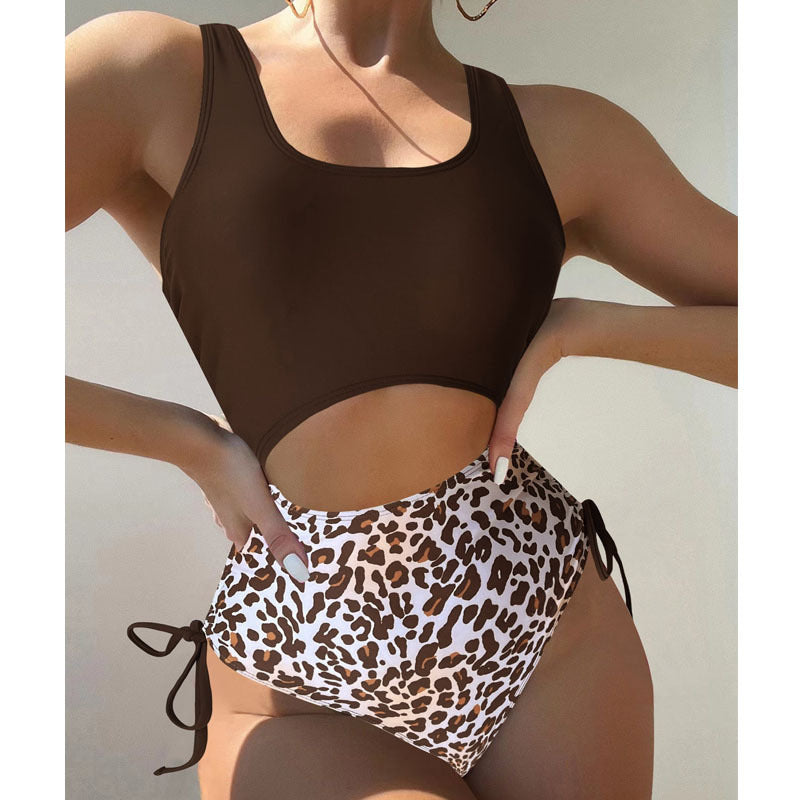 Bikini Leopard-Print Einteiliger Badeanzug Frauen