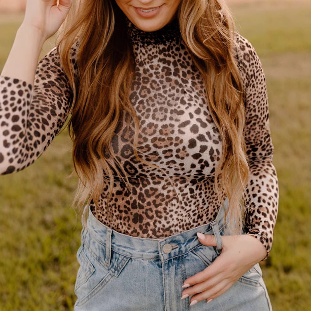 European And American Fashion & Trend Leopard Print Jumpsuit Top For Women