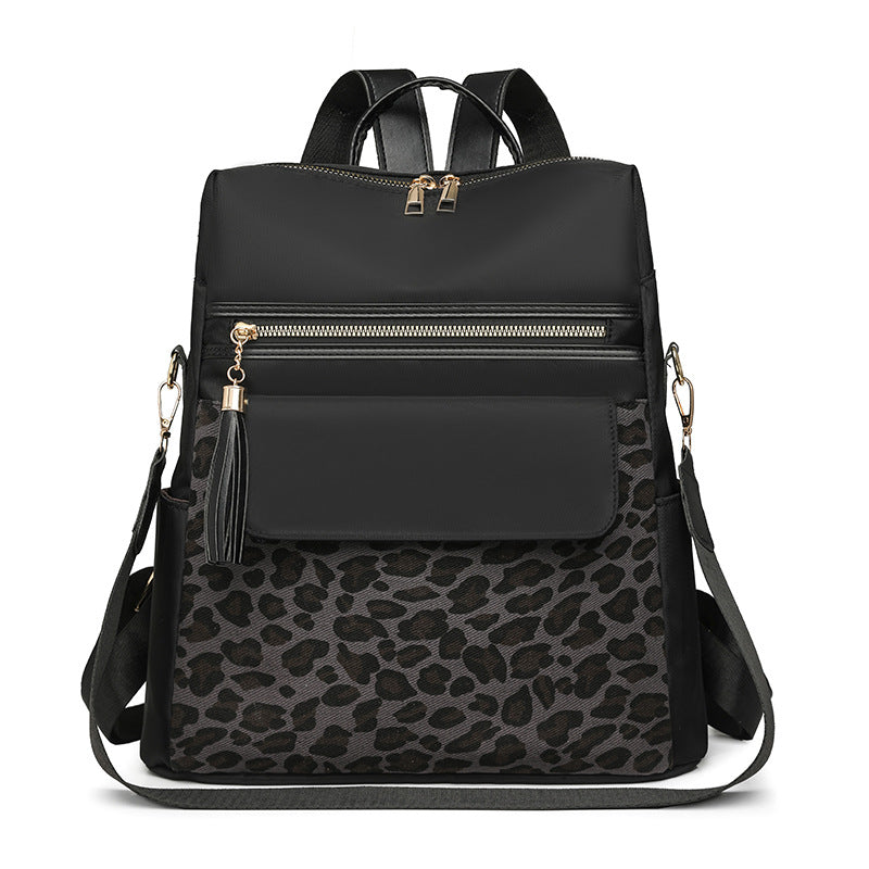Leopard Print Women's Large Capacity Backpack