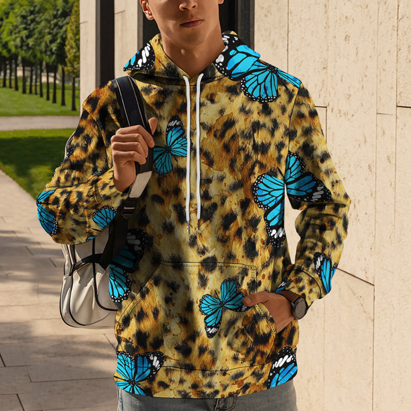 Herren Street Fashion Pullover mit Leopardenmuster