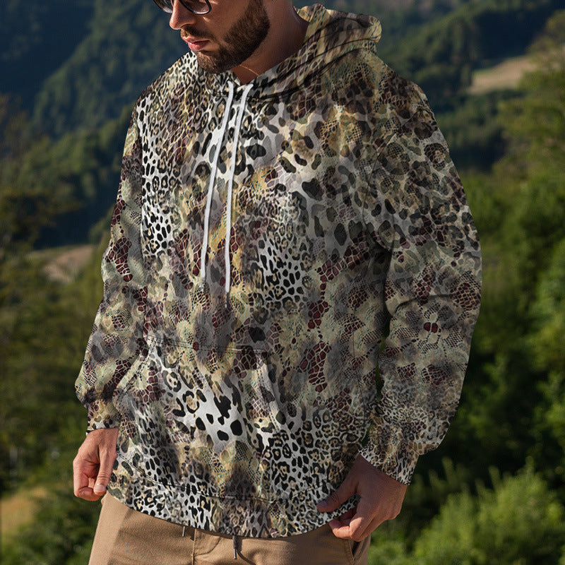 Herren Street Fashion Pullover mit Leopardenmuster