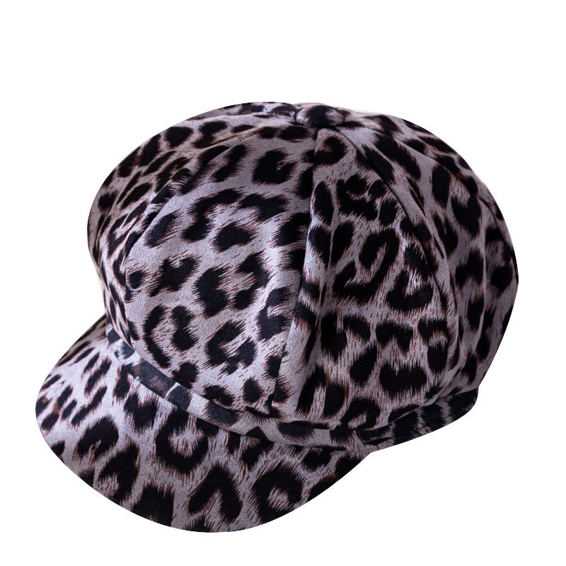 Damenmode personalisierte Leopard Print achteckigen Hut