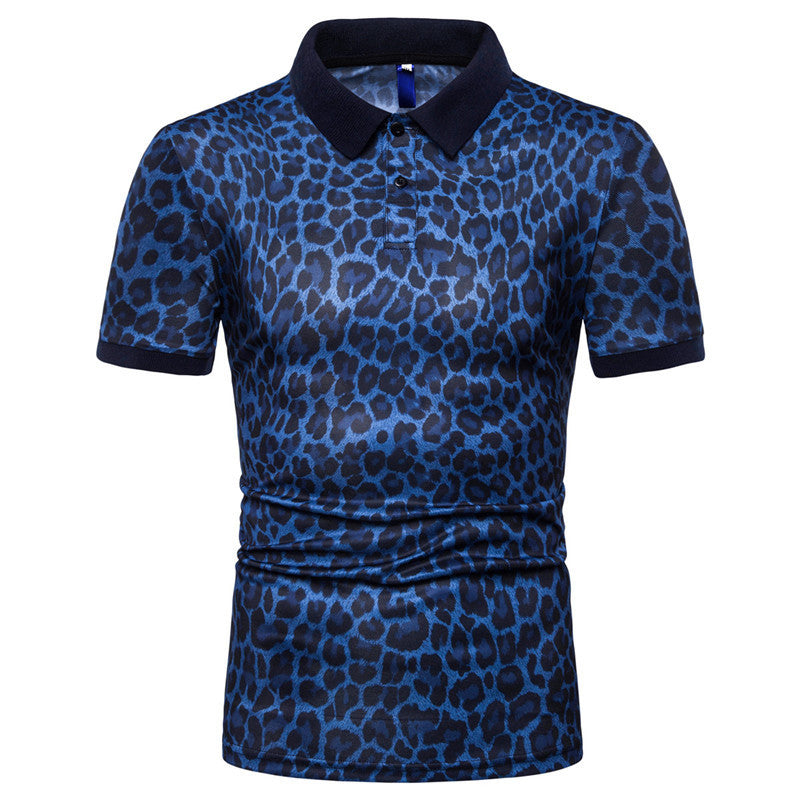 Leopard Print T-Shirt für Männer mit kurzen Ärmeln