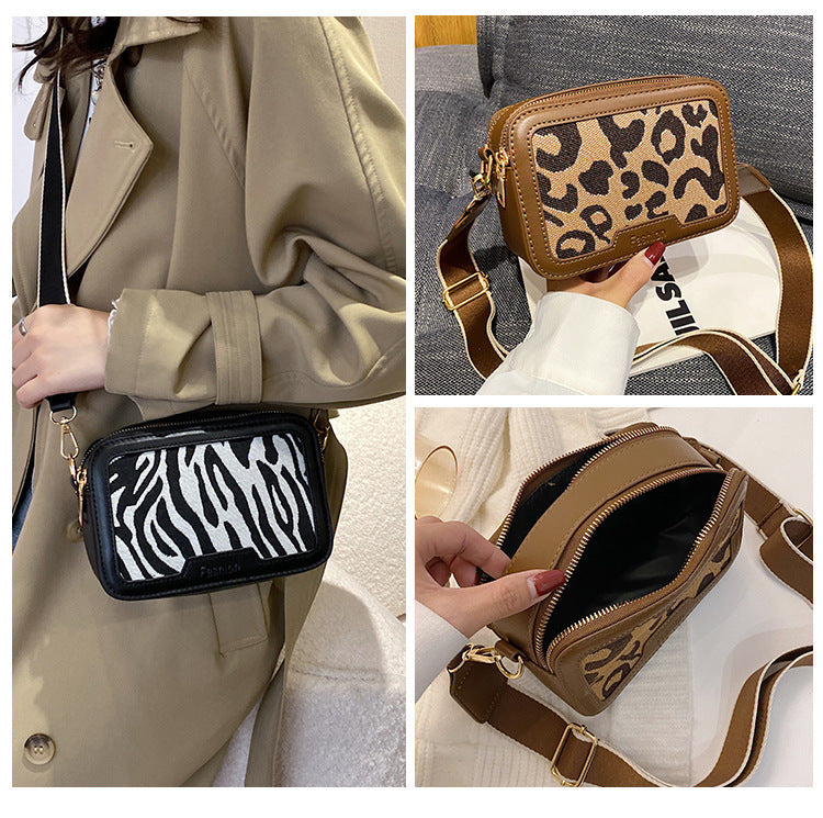 Damen Umhängetasche Leopard Print Messenger