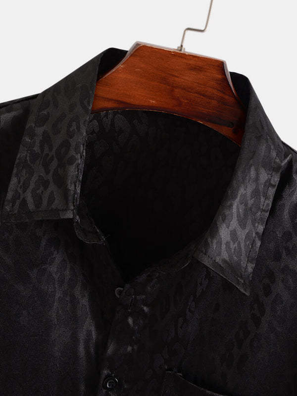 Holiday Jacquard-Hemd mit Leopardenmuster für Männer