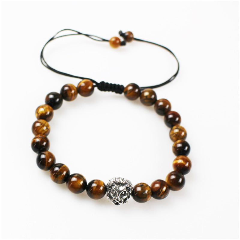 Lava Vulkanstein Ätherisches Öl Armband Leopard Head