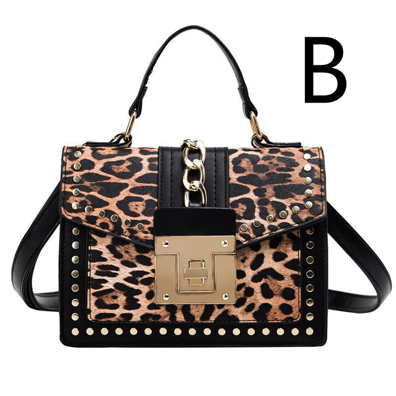 Leopardenmuster Kleine quadratische Tasche Bedruckte Damen-Umhängetasche Messenger Bag