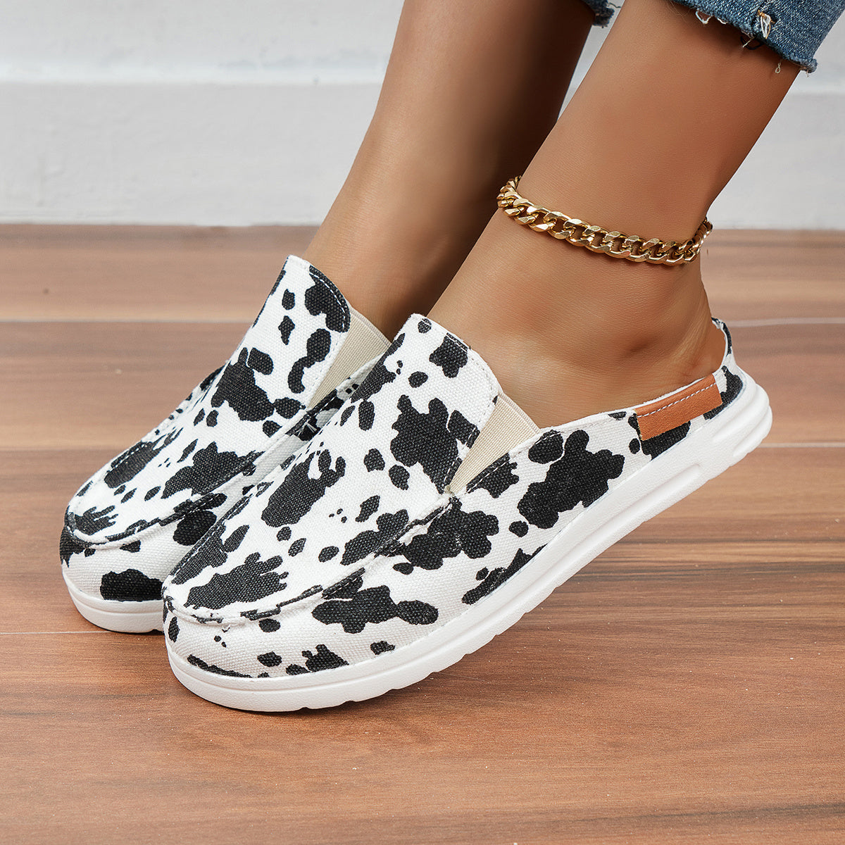 Damen Leopard Print Semi-Support Slip-on Schuhe