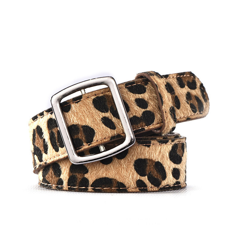 Modische Leopard Print Gürtel Weiblich Dekorative Pin Schnalle