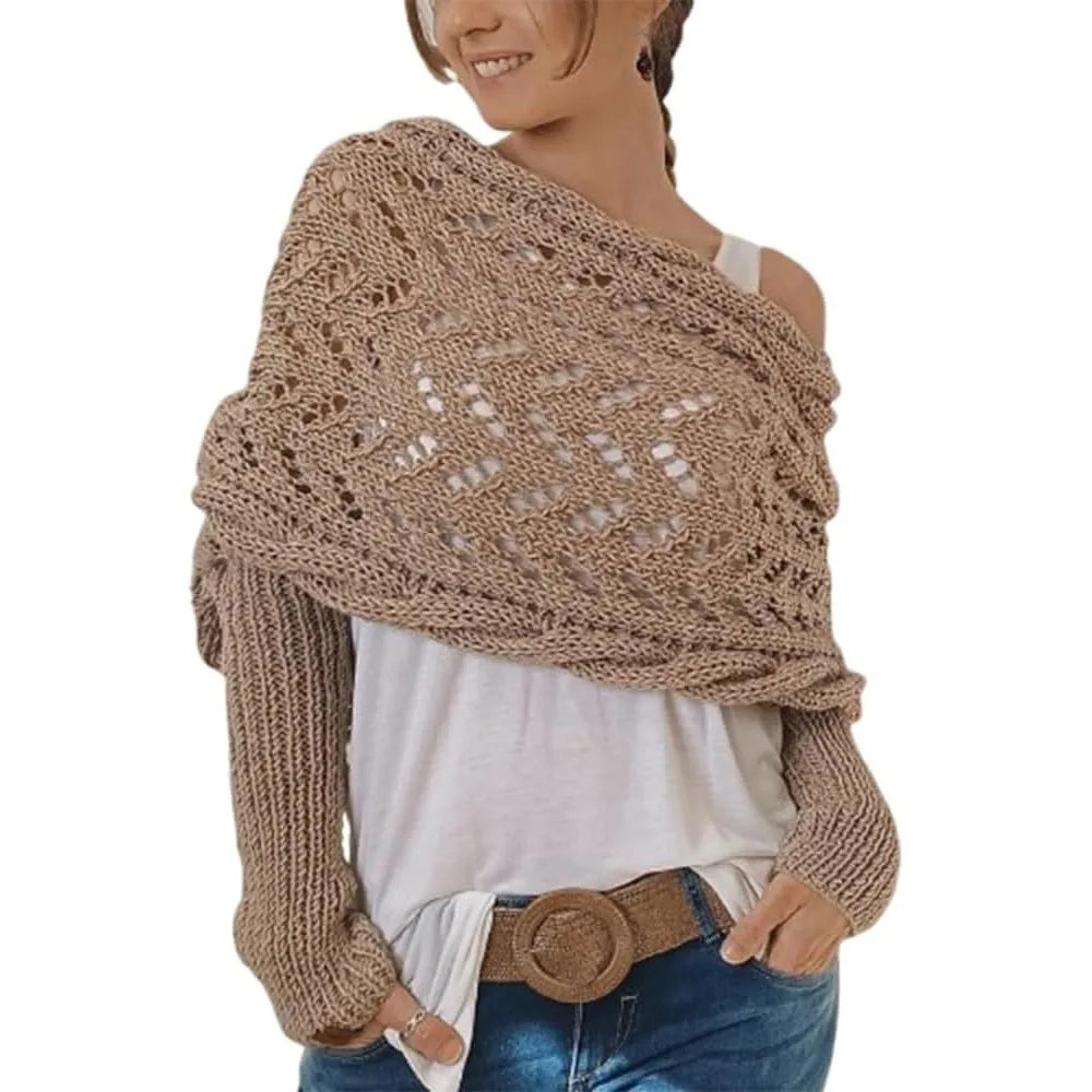 Gestrickter Zopfstrick Bolero für Frauen