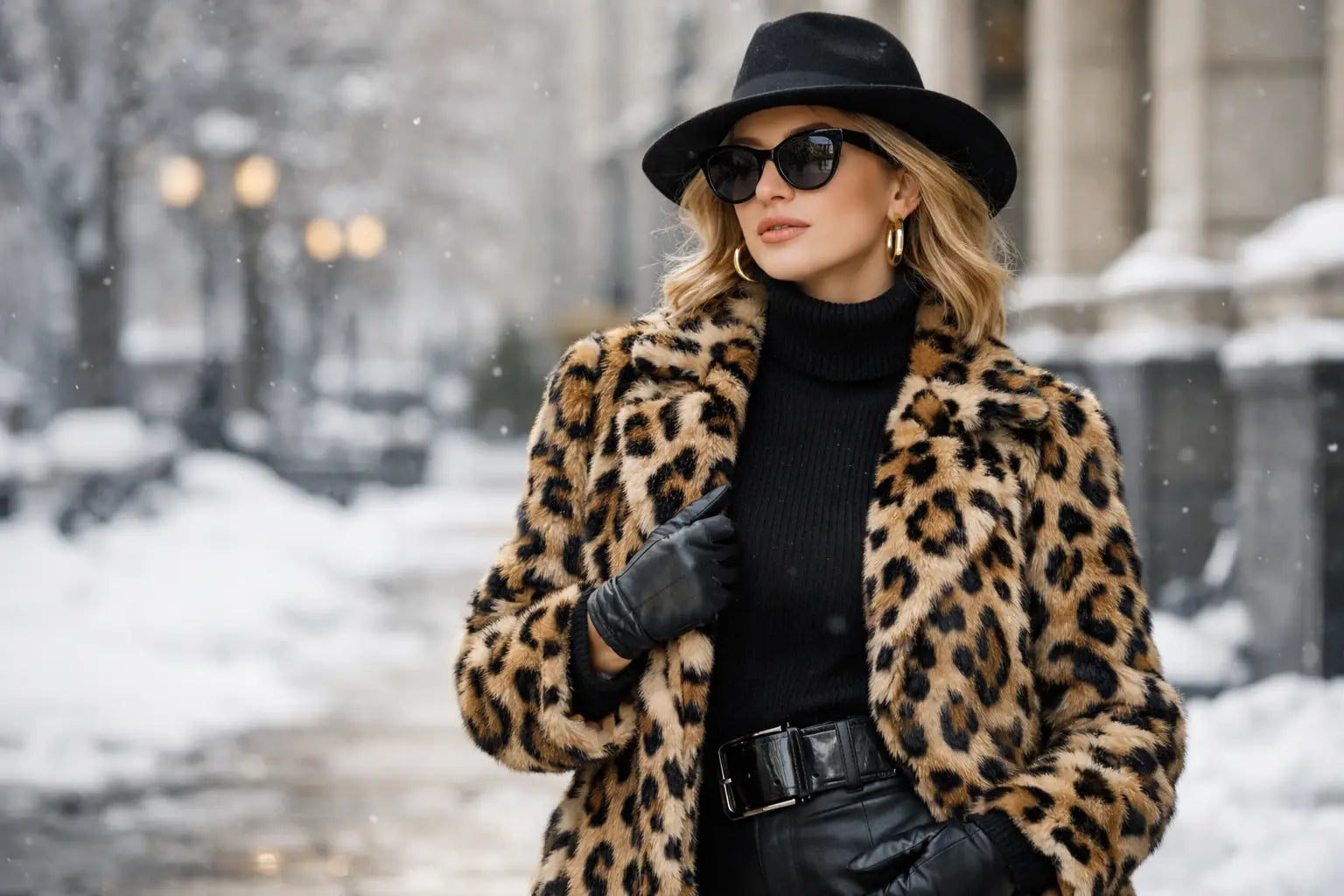 Animal Print im Winter tragen und stark aussehen