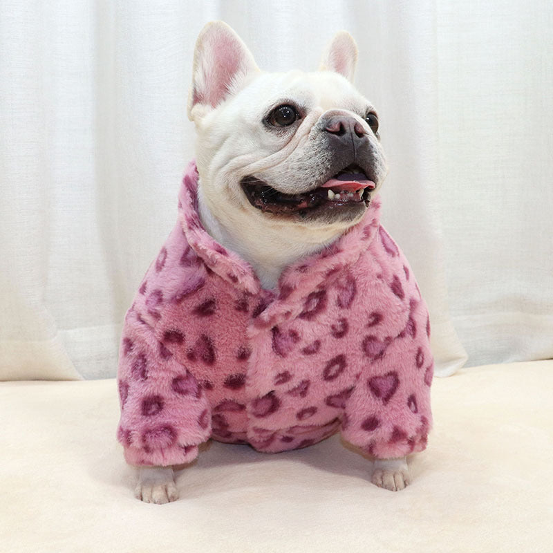 Pet Simple Thick Warm Leopard Coat
