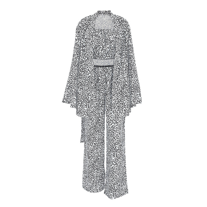 Women's Silk Leopard Print Printed Homewear