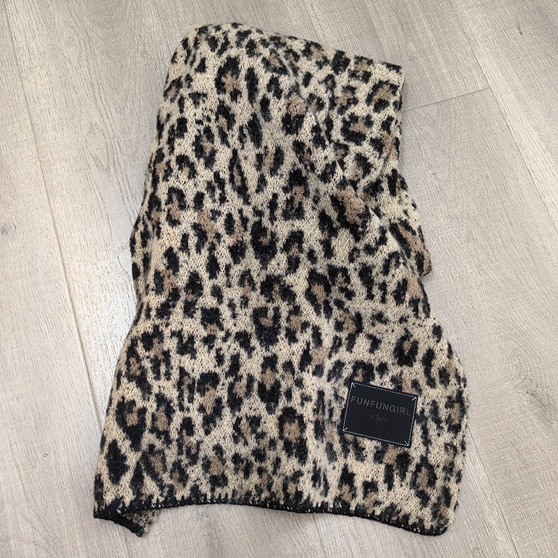 Spring And Autumn New Atmosphere Warm All-matching Leopard Print Triangular Binder