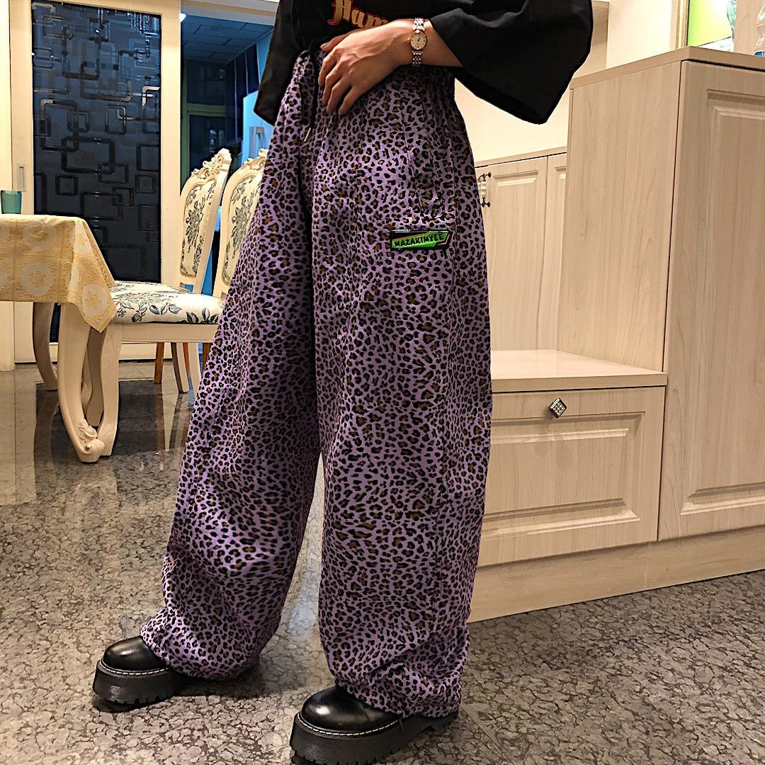 Leopard print casual pants