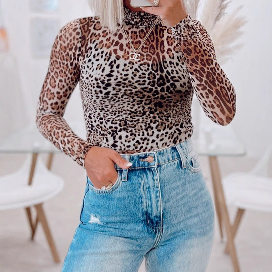 European And American Fashion & Trend Leopard Print Jumpsuit Top For Women