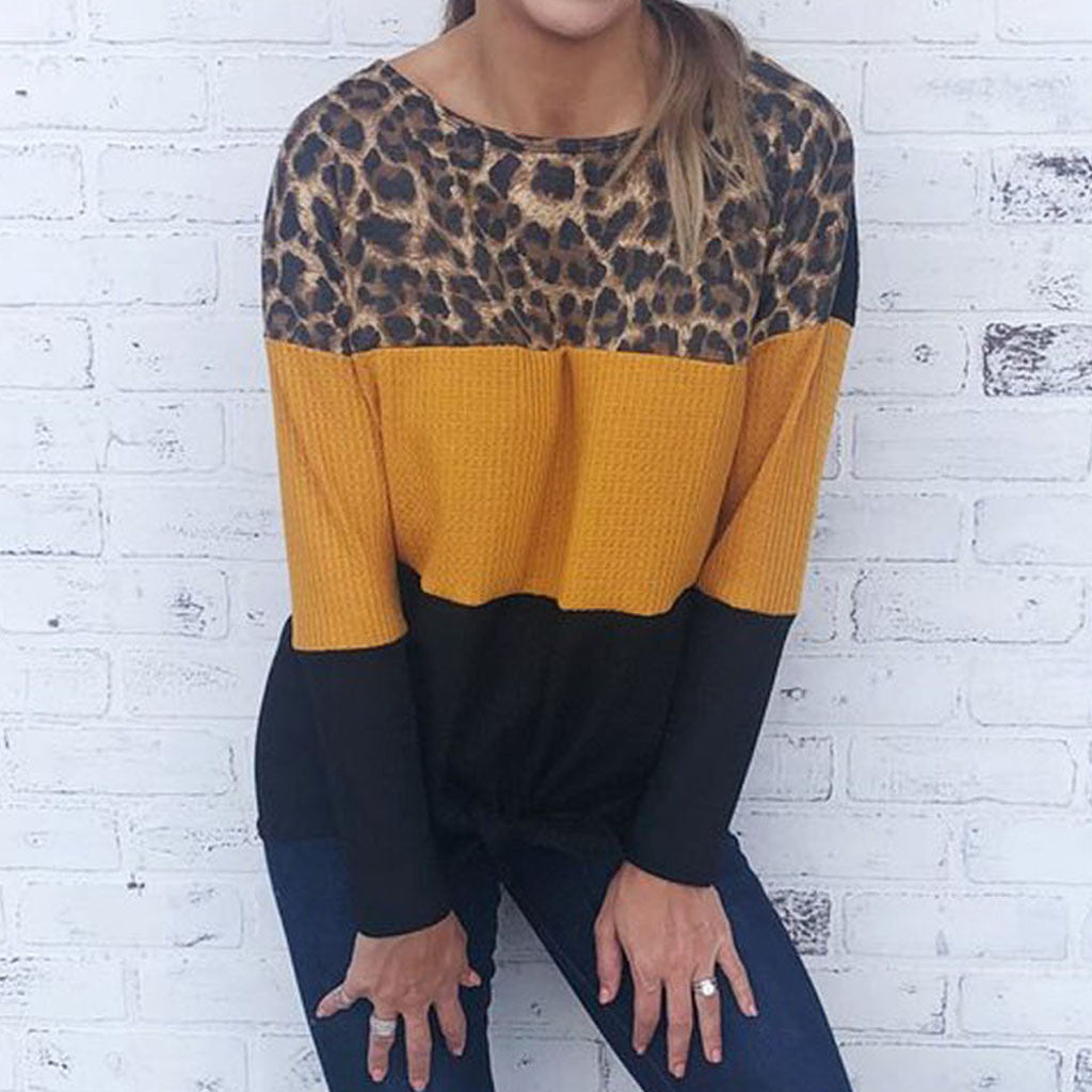 Leopard-print casual sweater