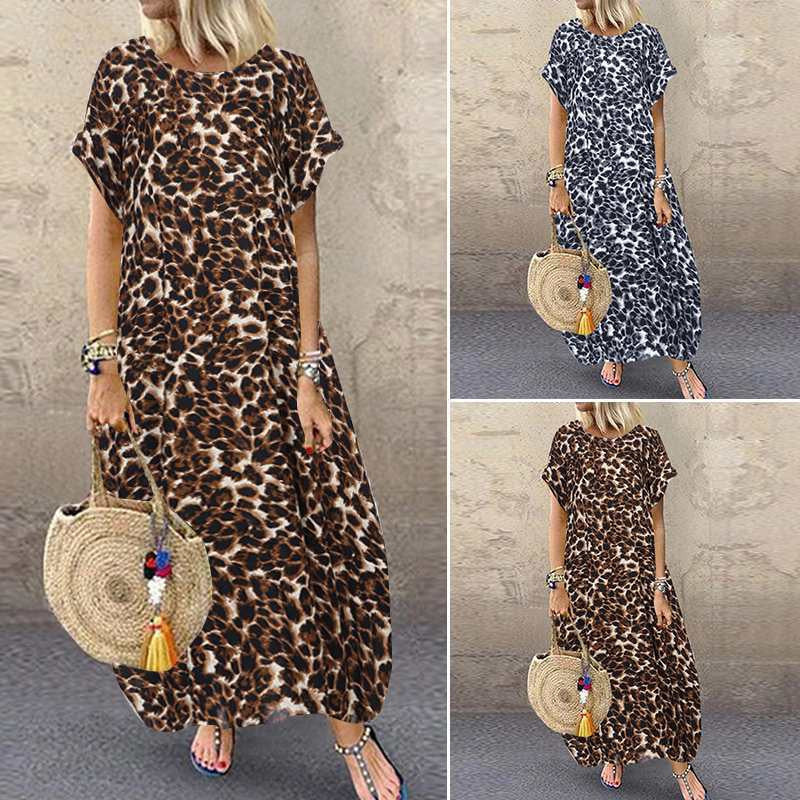 Sexy Leopard Print Damen Lose Kleid