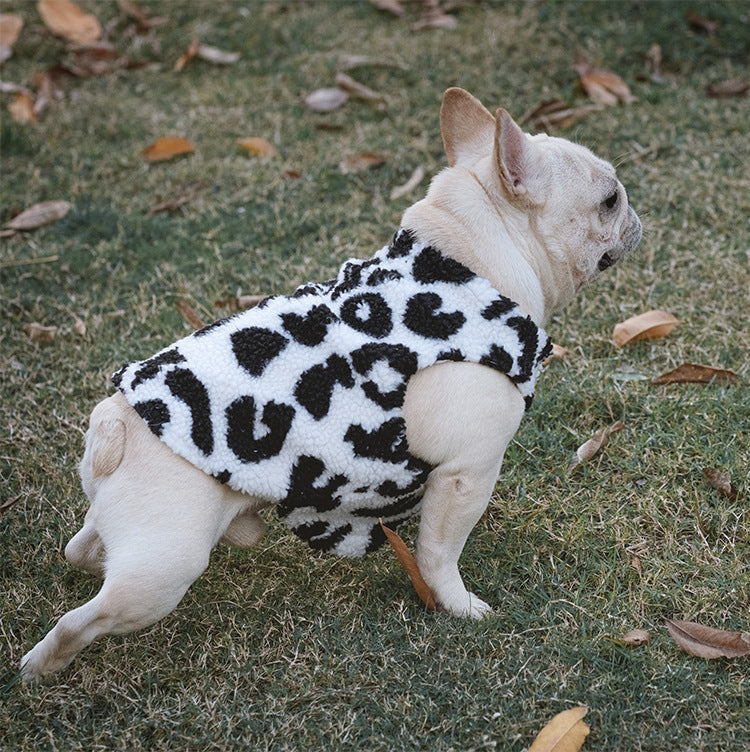 Cashmere thickened cow leopard pet's vest