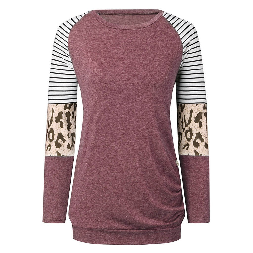 European And American Leopard Stripes Sweater