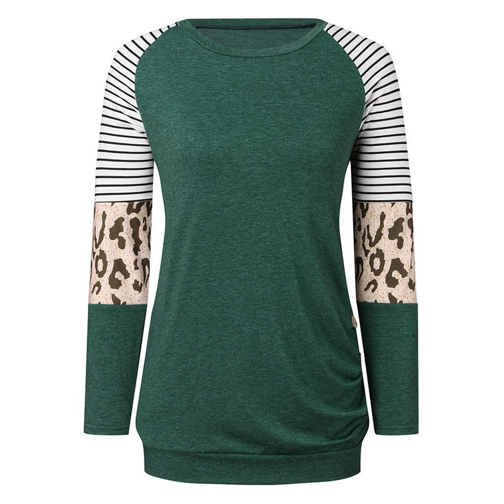 European And American Leopard Stripes Sweater