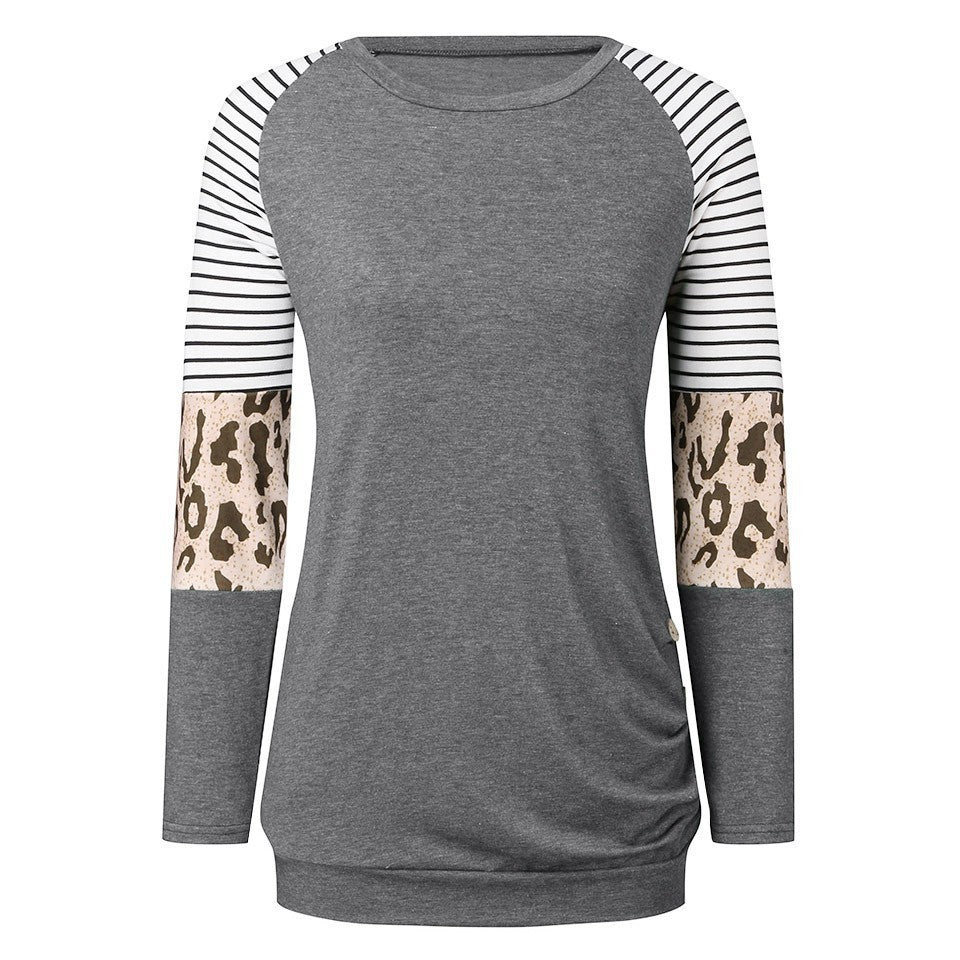 European And American Leopard Stripes Sweater
