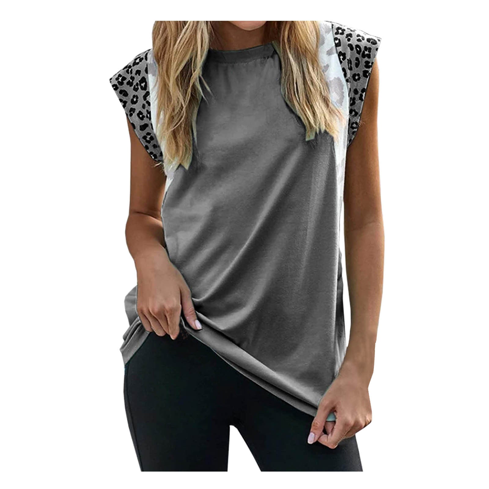 Temperament Commuter Short Sleeve Top Leopard Print Women