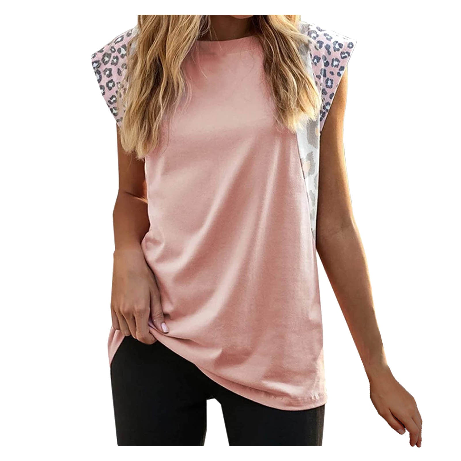 Temperament Commuter Short Sleeve Top Leopard Print Women