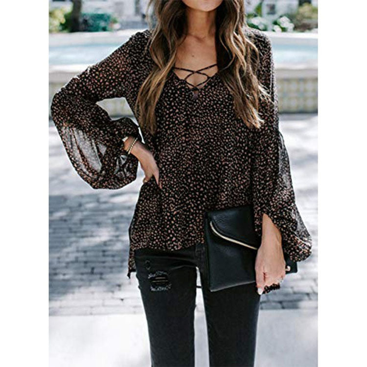Leopard Print Long-sleeved Shirt