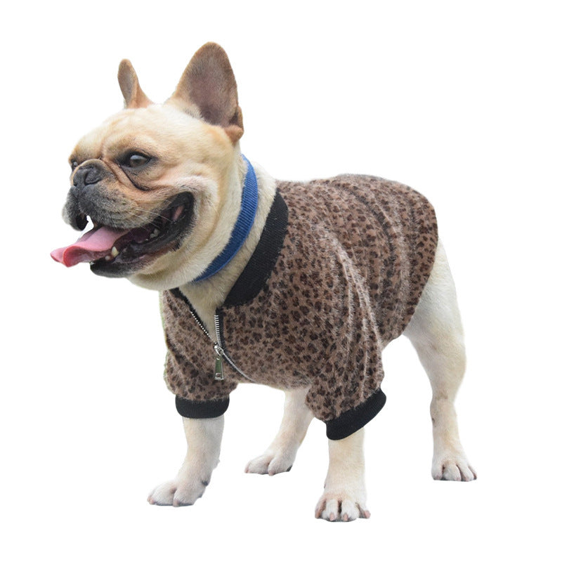 Autumn Long-sleeved Leopard Print Jacket Puppy Coat