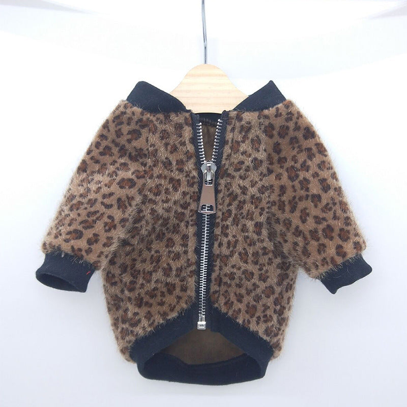 Autumn Long-sleeved Leopard Print Jacket Puppy Coat
