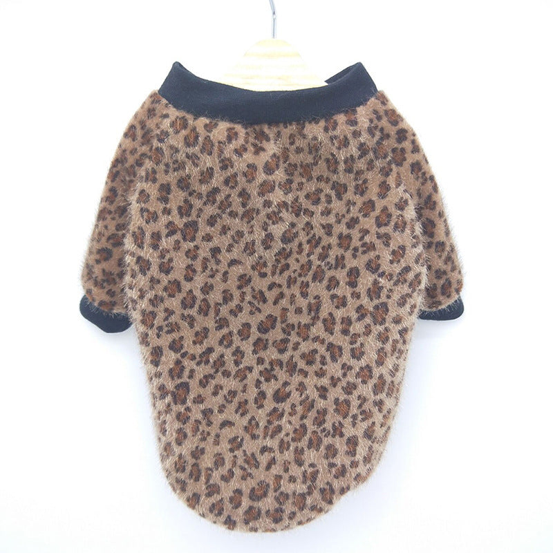 Autumn Long-sleeved Leopard Print Jacket Puppy Coat