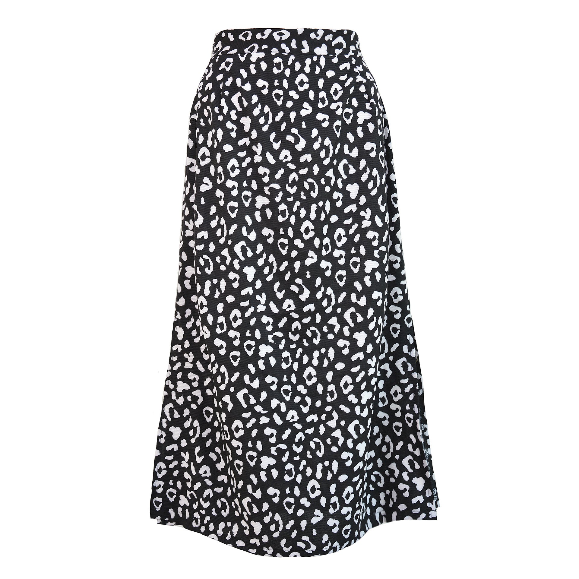 Leopard-print chiffon print split skirt