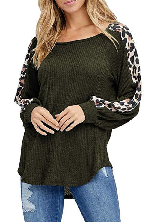 Leopard waffle patch top