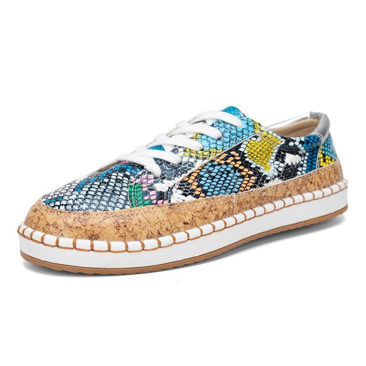 Leopard Print Platform Shoes Snake Print