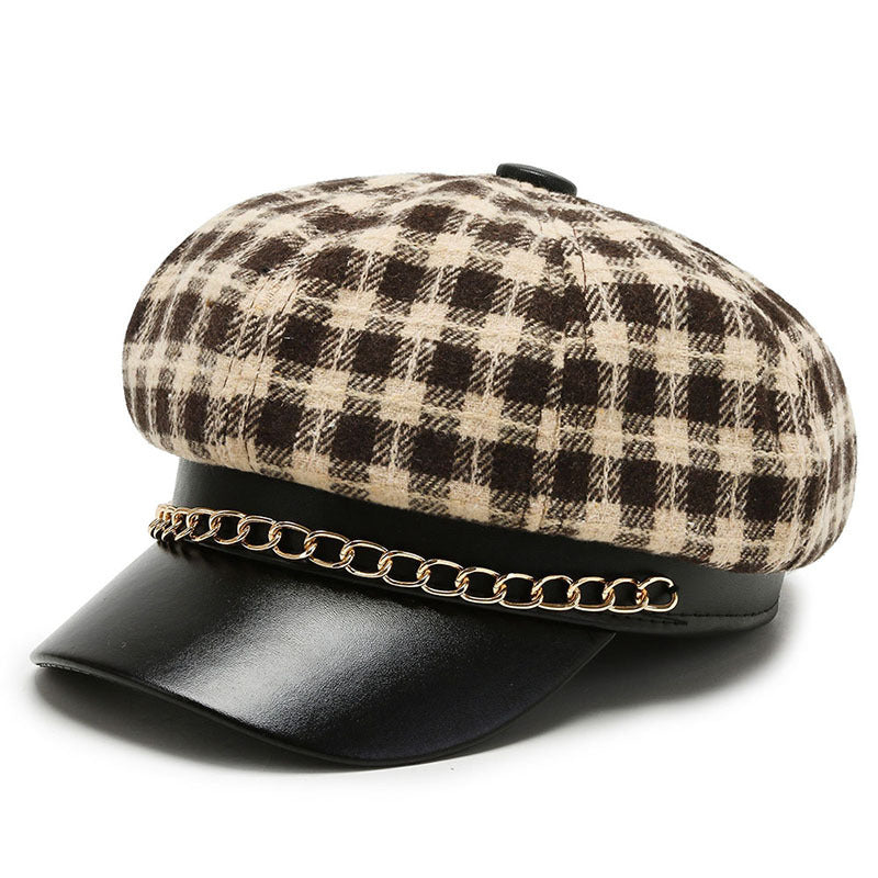 Mode Retro Persönlichkeit Leopard Achteckiger Hut