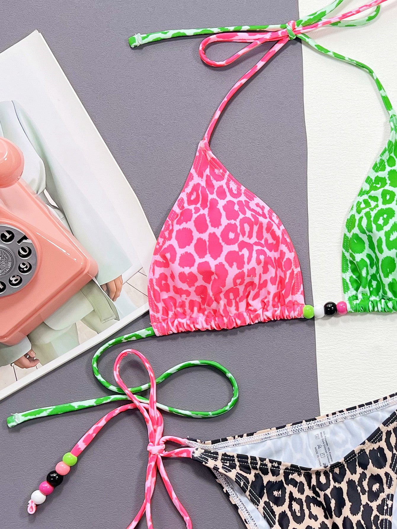 Women's Leopard Bikini Split Swimsuit Bikini