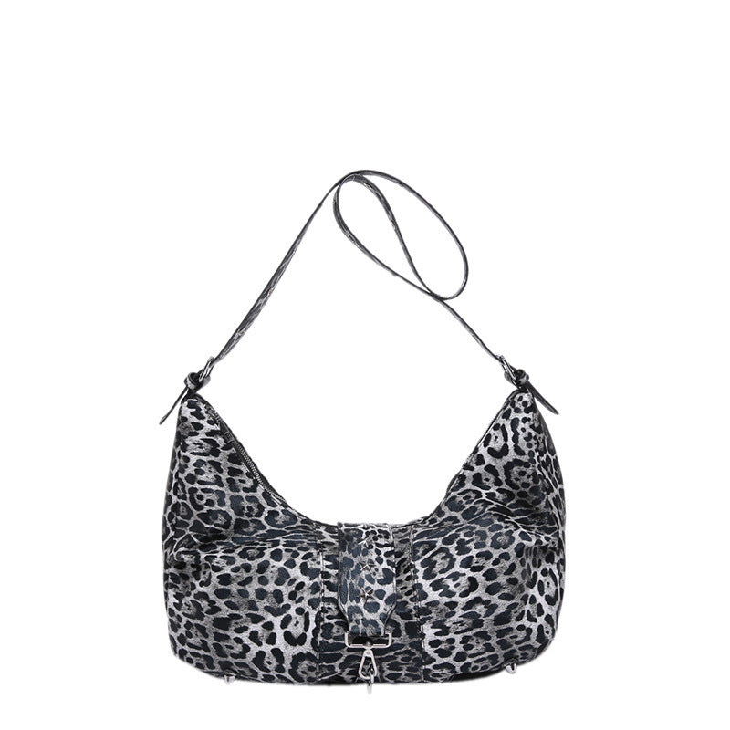 High-grade Leopard Underarm European And American Retro Fashion Shoulder Bag