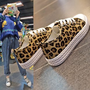 Leopard Muster wilde Leinwand Schuhe Student ins flachen Boden Schuhe Flut