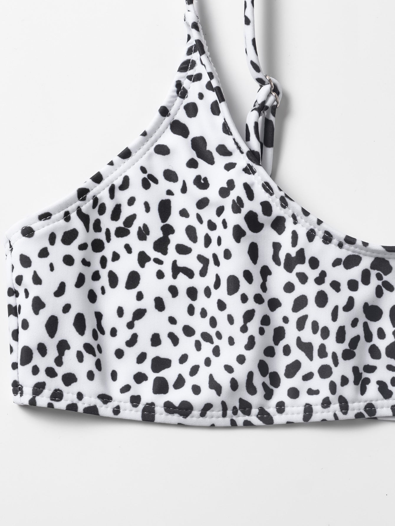 Leopard print split swimsuit