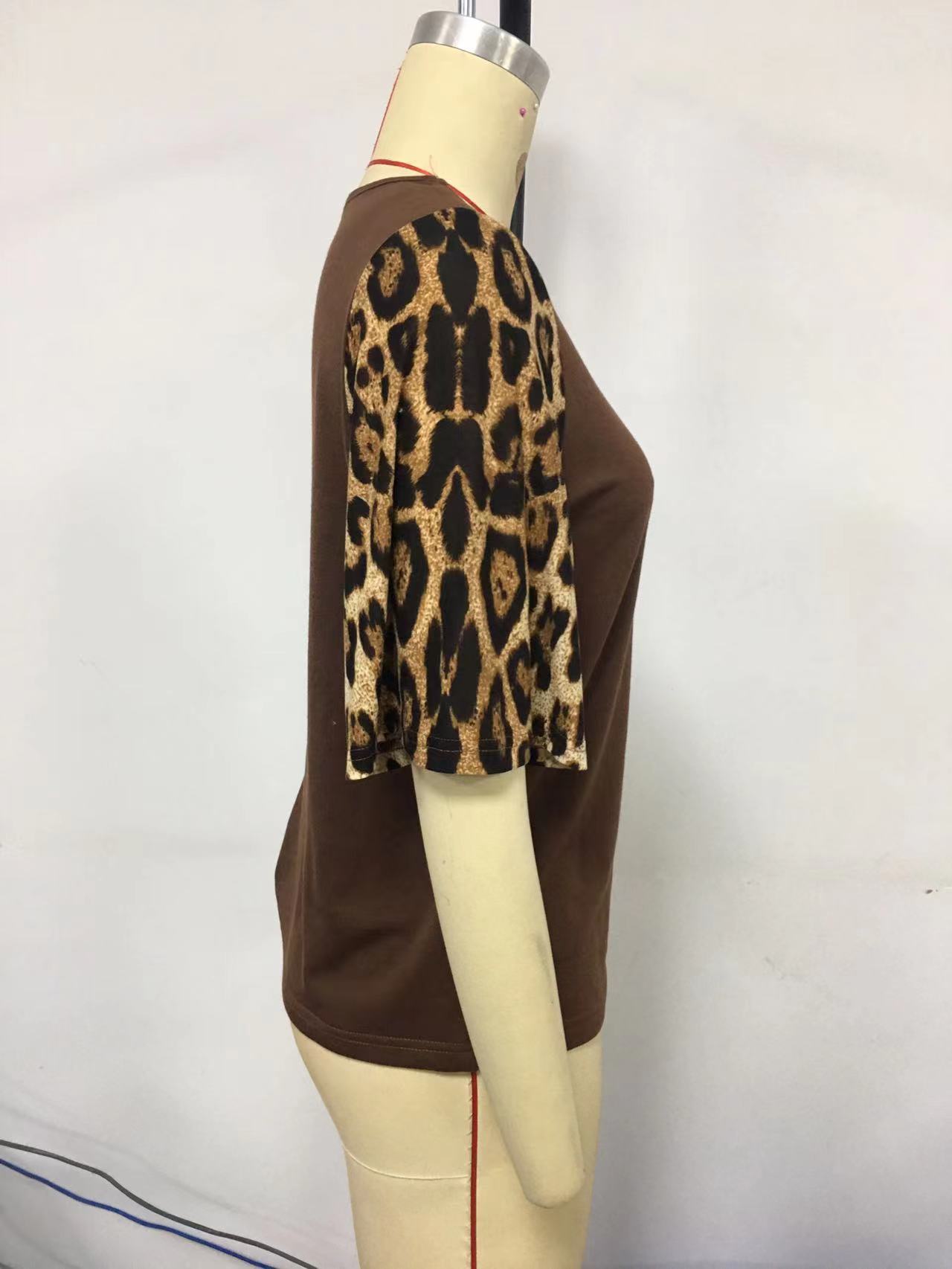 Euramerican Women's Summer  Leopard Pattern Splicing