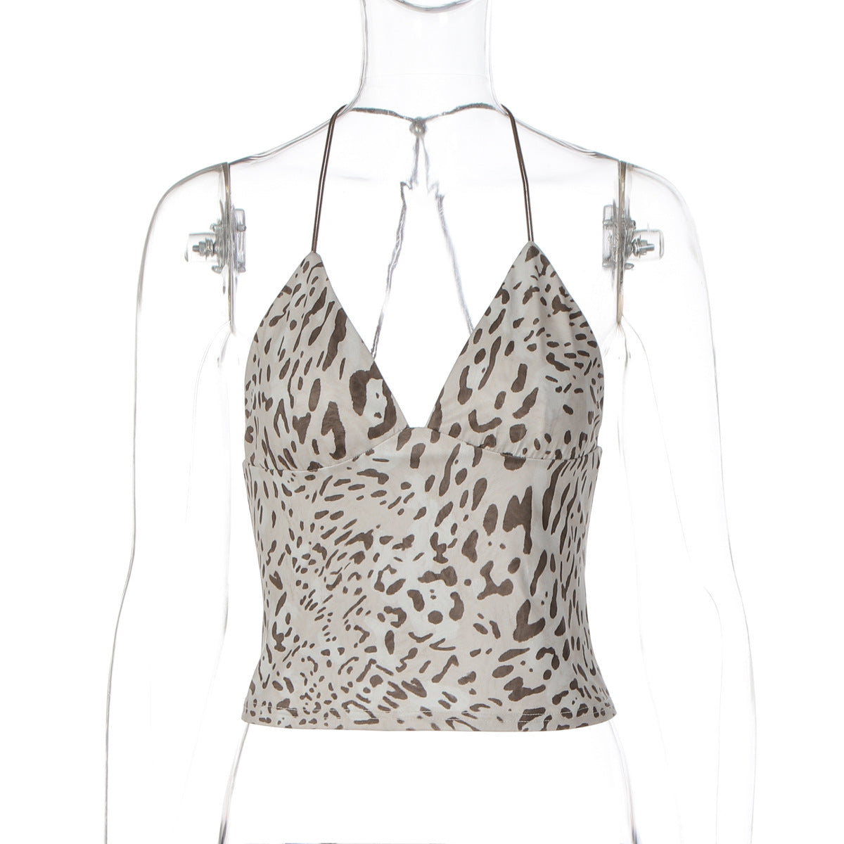 Women's French-style Leopard-print Camisole Shirt Top