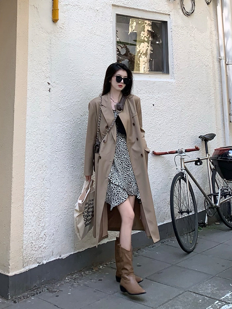 Sling-Kleid für Damen, süß und würzig, gebraten, mit Leopardenmuster