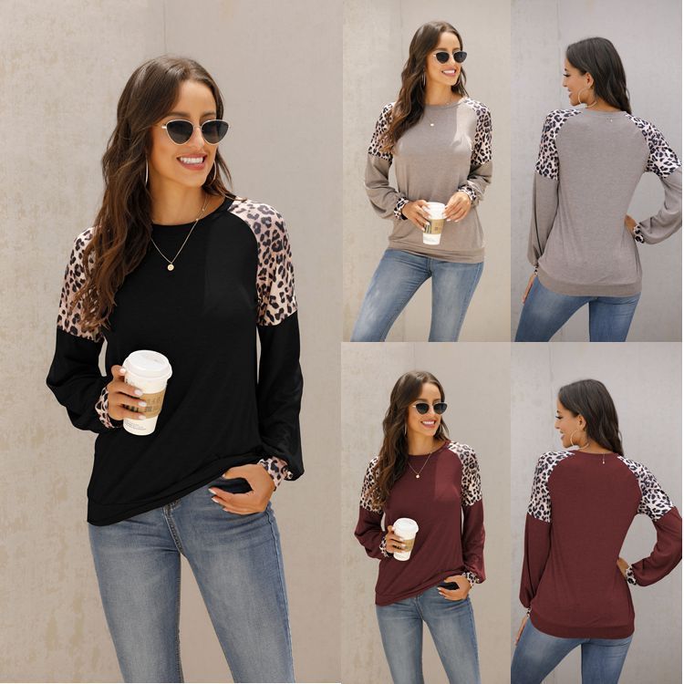 Street Fashion Personality Leopard Print Long-sleeved Top