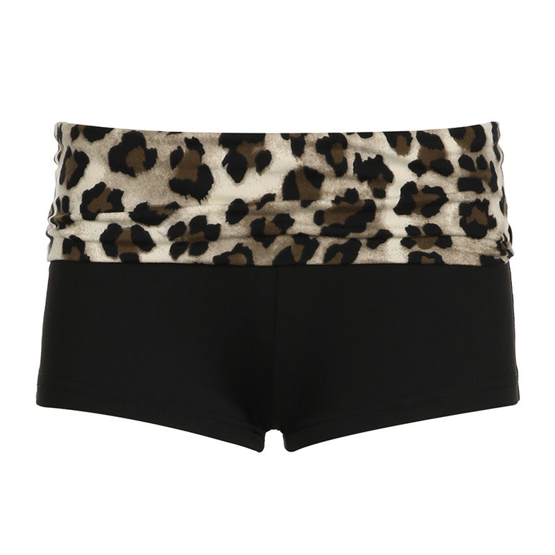 Women's Fashion Personality Leopard Splicing Top