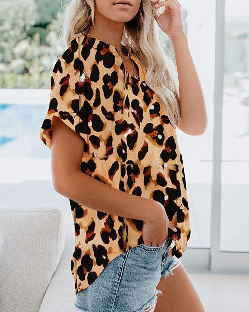 Women's short-sleeved leopard shirt
